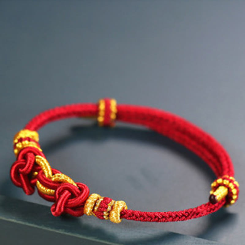 KarmaRipple's Red String Saddle Weave Strength Bracelet p8