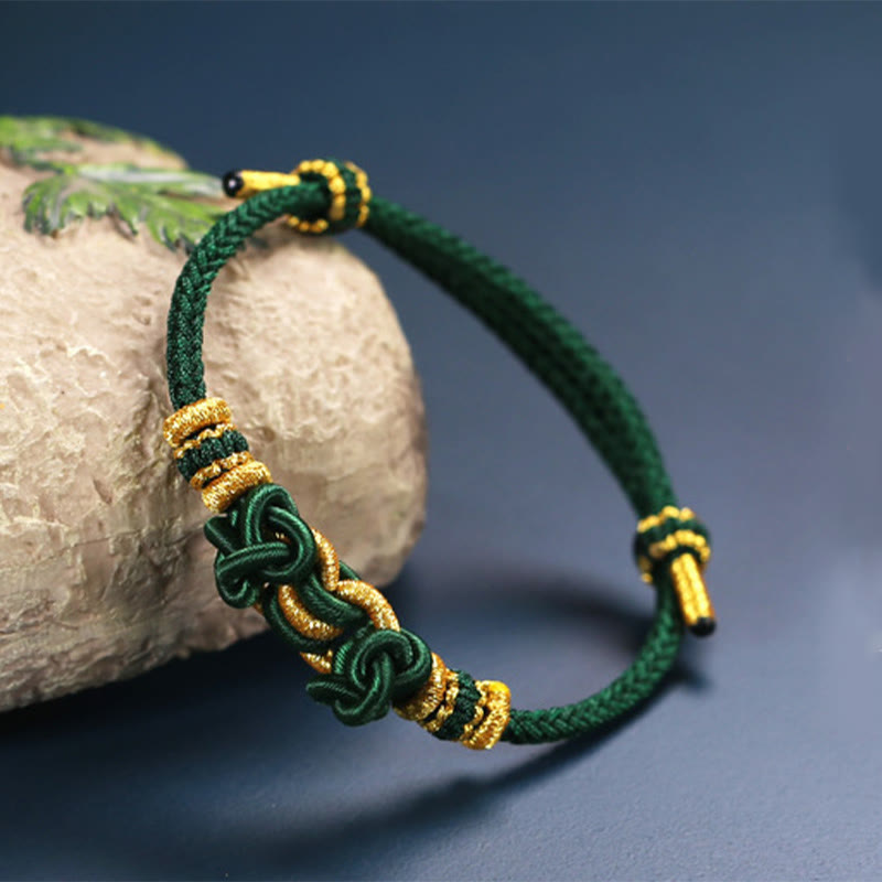 KarmaRipple's Red String Saddle Weave Strength Bracelet p16