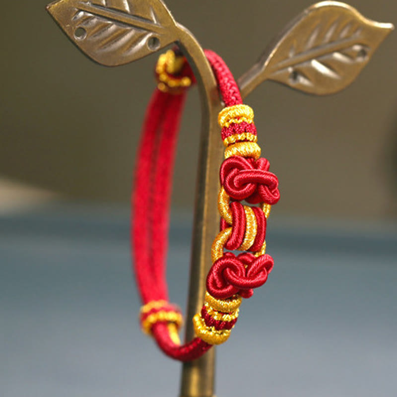 KarmaRipple's Red String Saddle Weave Strength Bracelet p9
