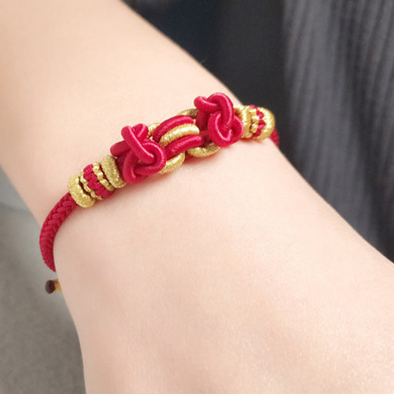 KarmaRipple's Red String Saddle Weave Strength Bracelet p11