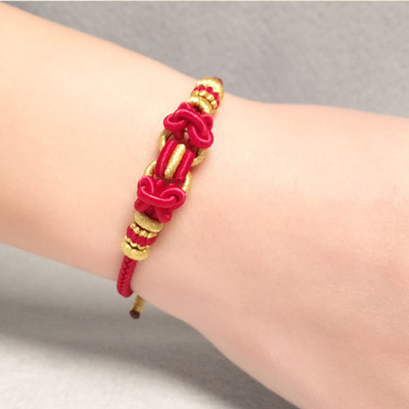 KarmaRipple's Red String Saddle Weave Strength Bracelet p10