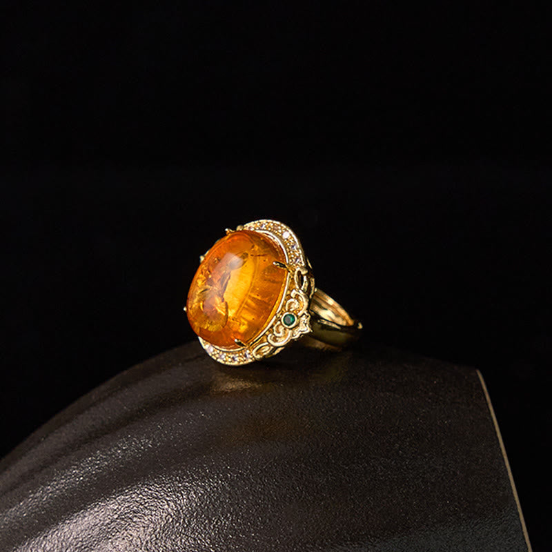 KarmaRipple's Amber Flower Pigeon Egg Pattern Focus Ring p13