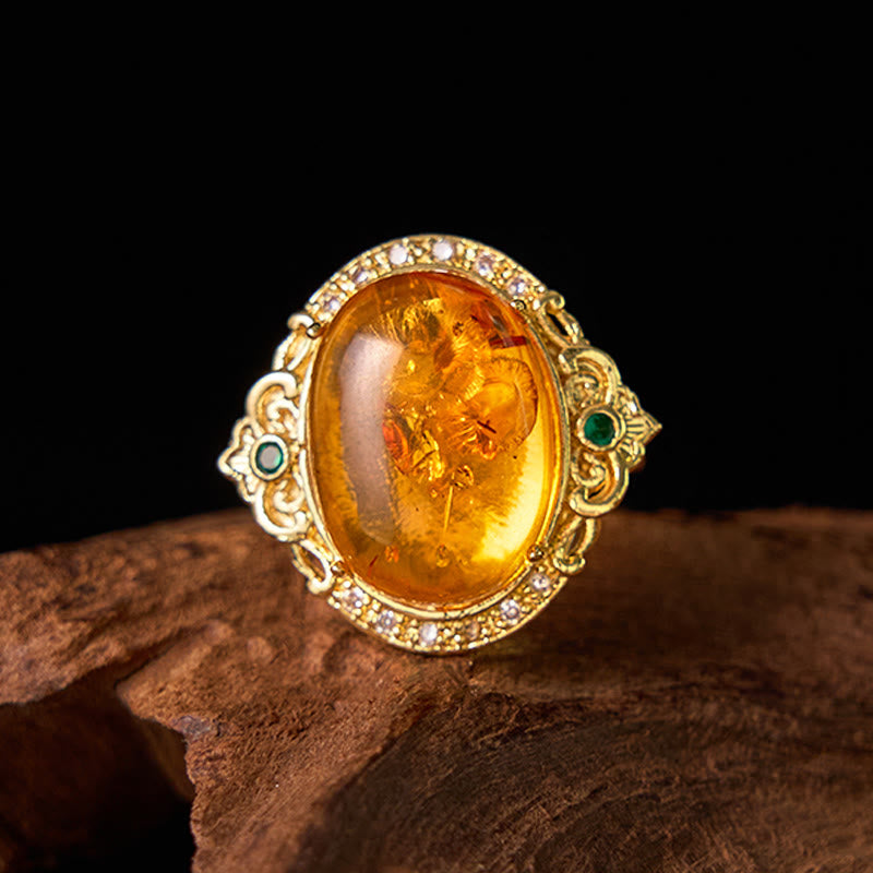 KarmaRipple's Amber Flower Pigeon Egg Pattern Focus Ring p9