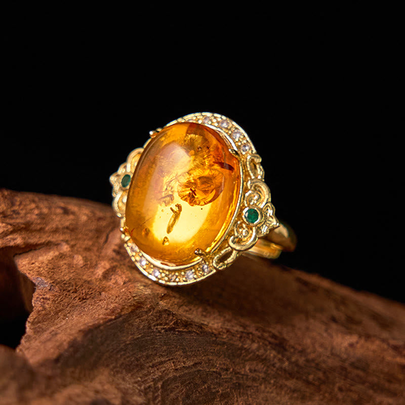 KarmaRipple's Amber Flower Pigeon Egg Pattern Focus Ring p8