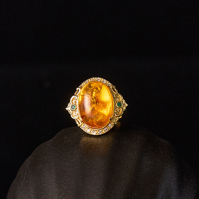 KarmaRipple's Amber Flower Pigeon Egg Pattern Focus Ring p14