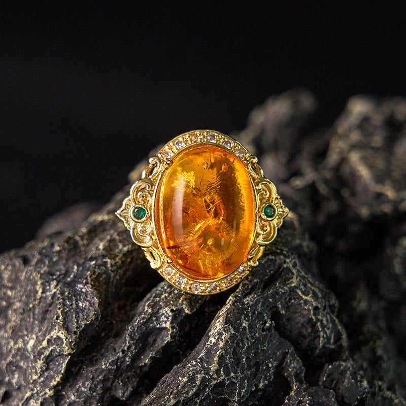 KarmaRipple's Amber Flower Pigeon Egg Pattern Focus Ring p12