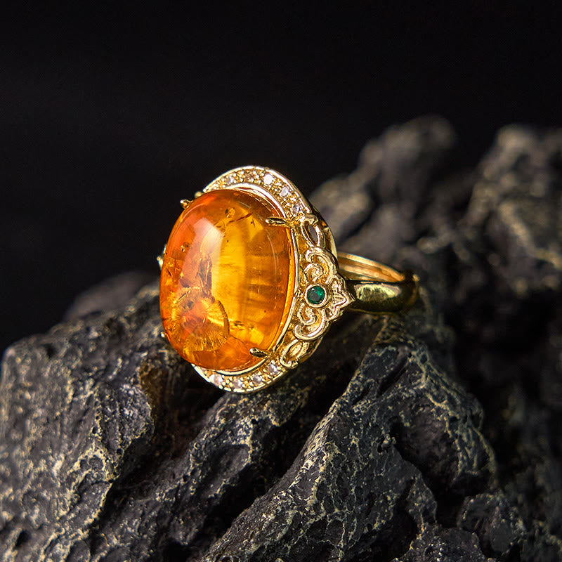 KarmaRipple's Amber Flower Pigeon Egg Pattern Focus Ring p4