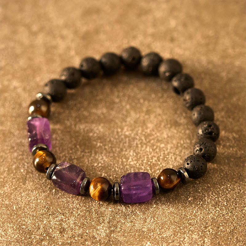 KarmaRipple's Various Crystals Lava Rock Calm Bracelet p9