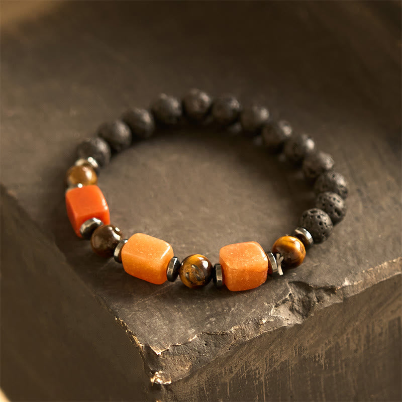 KarmaRipple's Various Crystals Lava Rock Calm Bracelet p6