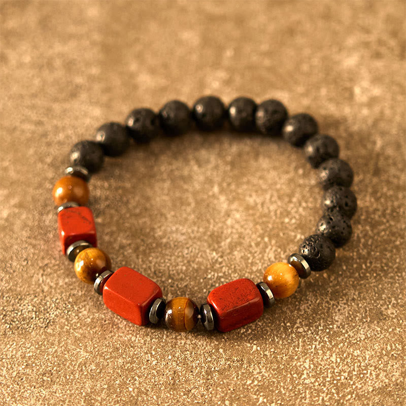 KarmaRipple's Various Crystals Lava Rock Calm Bracelet p34