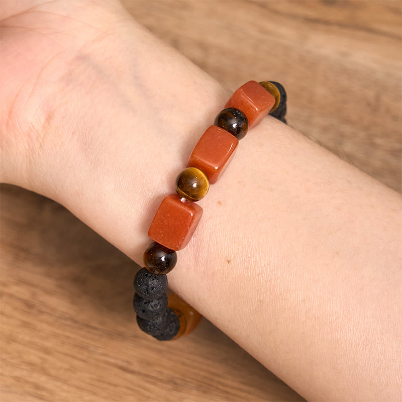 KarmaRipple's Various Crystals Lava Rock Calm Bracelet p50