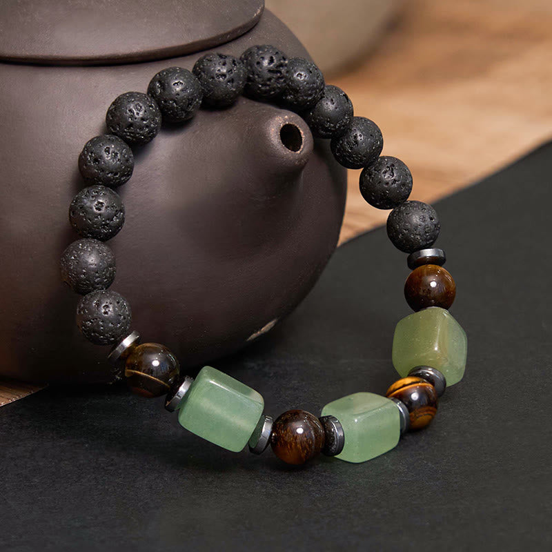 KarmaRipple's Various Crystals Lava Rock Calm Bracelet p23
