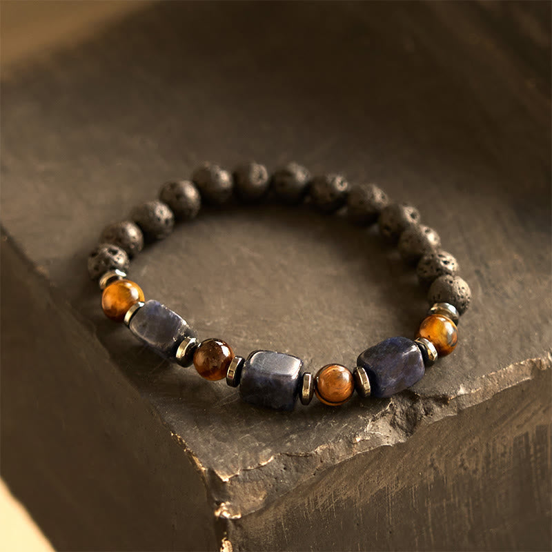 KarmaRipple's Various Crystals Lava Rock Calm Bracelet p5