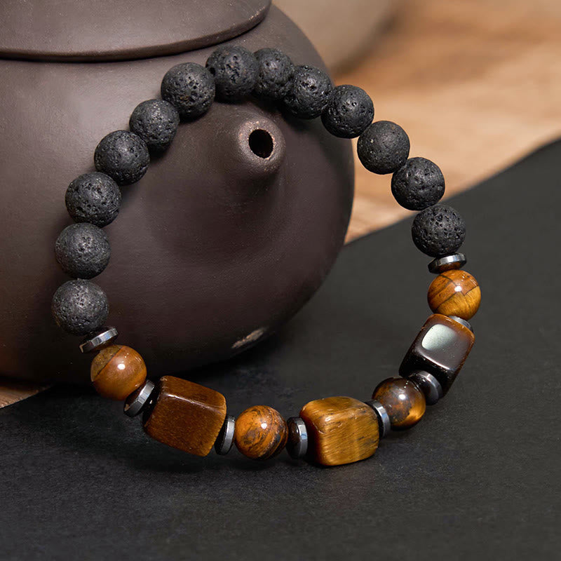 KarmaRipple's Various Crystals Lava Rock Calm Bracelet p14
