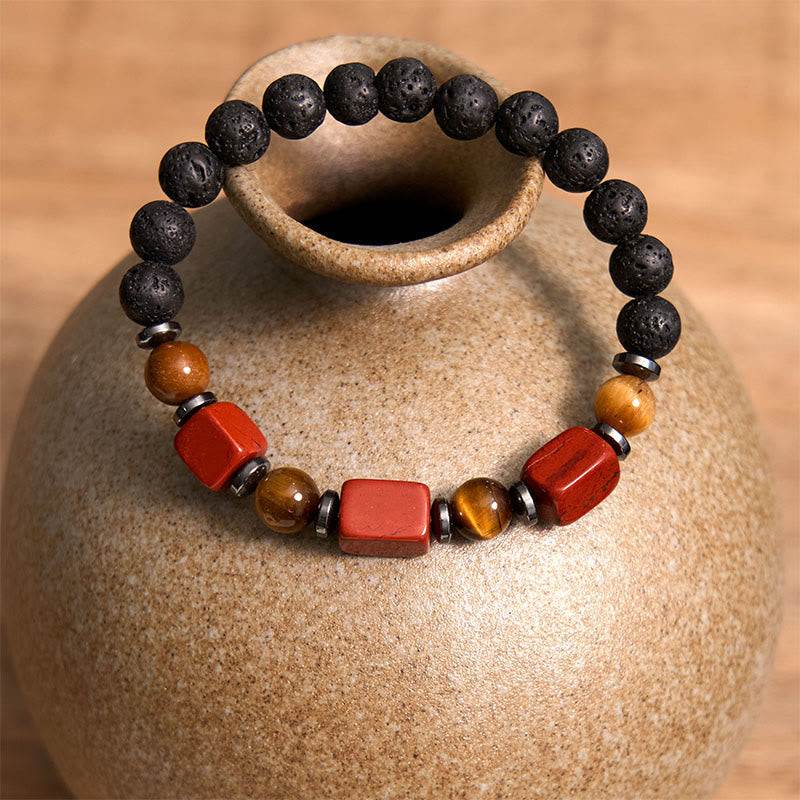 KarmaRipple's Various Crystals Lava Rock Calm Bracelet p33