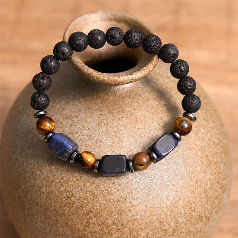 KarmaRipple's Various Crystals Lava Rock Calm Bracelet p40