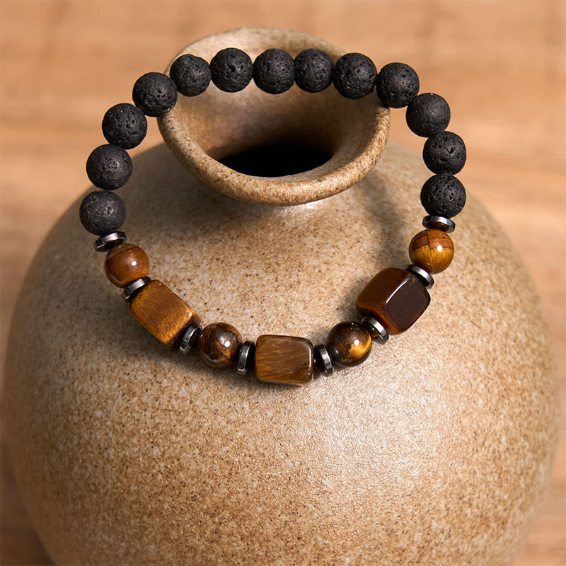 KarmaRipple's Various Crystals Lava Rock Calm Bracelet p15