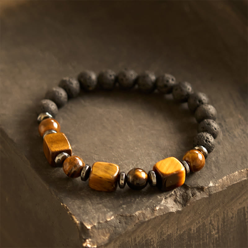 KarmaRipple's Various Crystals Lava Rock Calm Bracelet p2