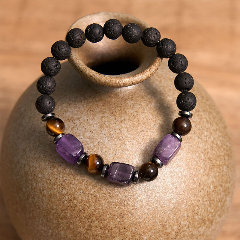 KarmaRipple's Various Crystals Lava Rock Calm Bracelet p8