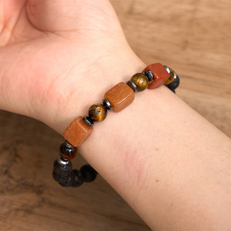 KarmaRipple's Various Crystals Lava Rock Calm Bracelet p51