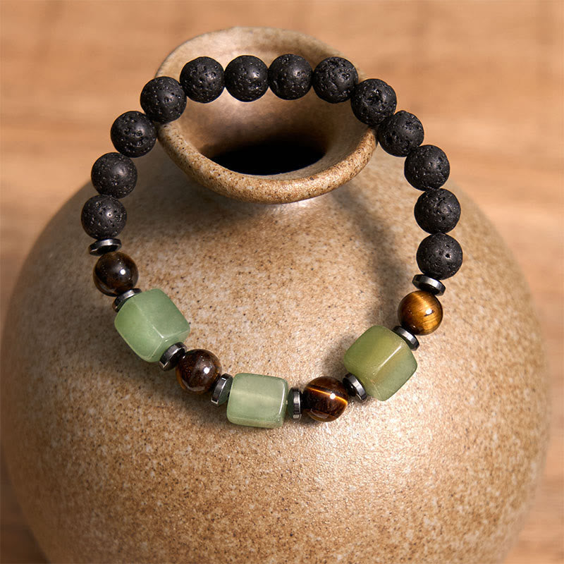KarmaRipple's Various Crystals Lava Rock Calm Bracelet p24