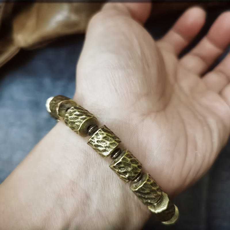 KarmaRipple's Bronze Meteorite Crater Pattern Fortune Bracelet p8