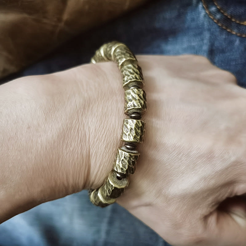 KarmaRipple's Bronze Meteorite Crater Pattern Fortune Bracelet p7
