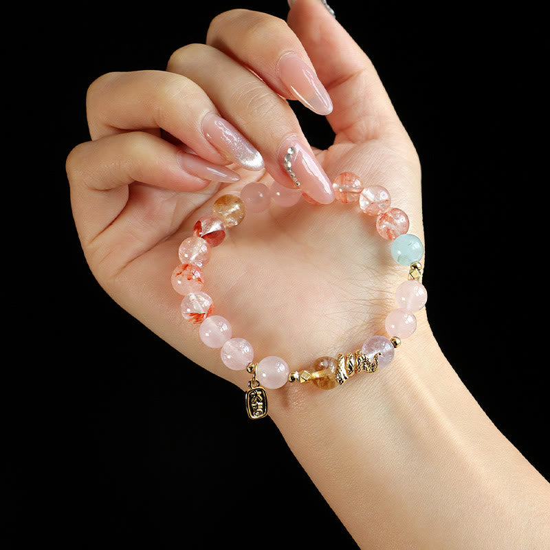 KarmaRipple's Various Gemstone Pink Gemstone Amethyst Year Of The Snake Fortunate Bracelet p14