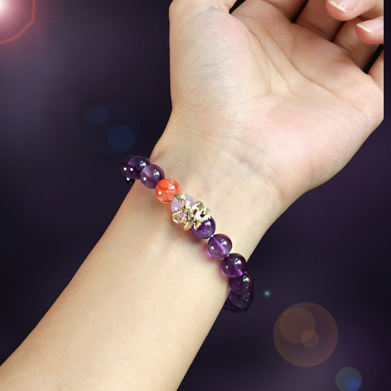 KarmaRipple's Various Gemstone Pink Gemstone Amethyst Year Of The Snake Fortunate Bracelet p4