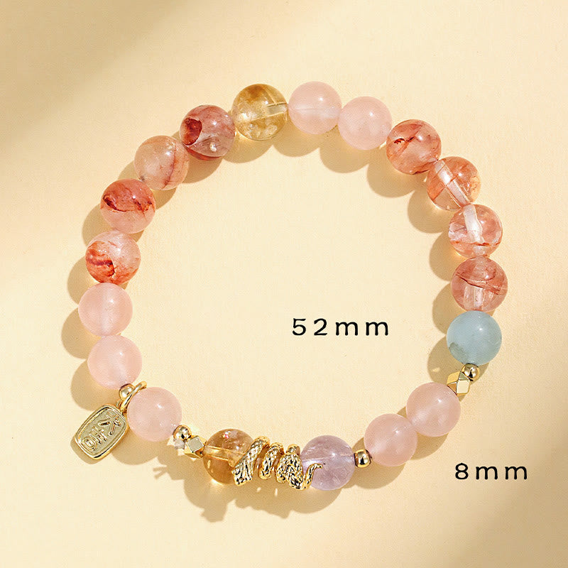 KarmaRipple's Various Gemstone Pink Gemstone Amethyst Year Of The Snake Fortunate Bracelet p15