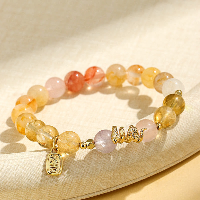 KarmaRipple's Various Gemstone Pink Gemstone Amethyst Year Of The Snake Fortunate Bracelet p11