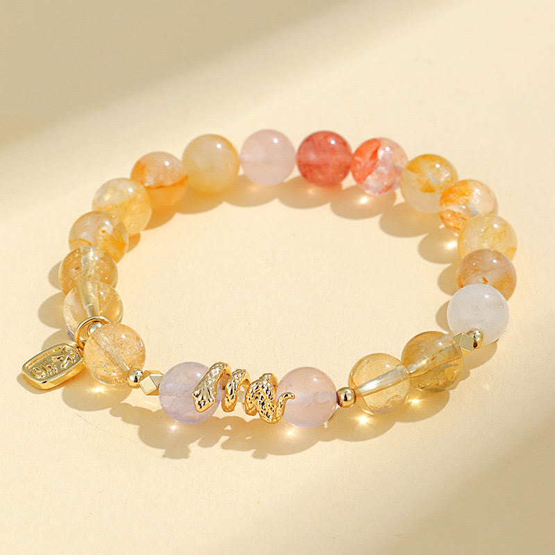 KarmaRipple's Various Gemstone Pink Gemstone Amethyst Year Of The Snake Fortunate Bracelet p2