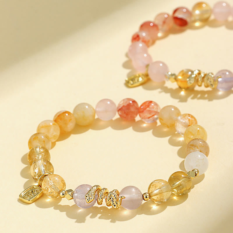 KarmaRipple's Various Gemstone Pink Gemstone Amethyst Year Of The Snake Fortunate Bracelet p9