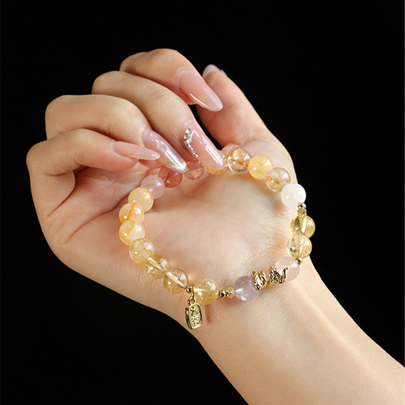 KarmaRipple's Various Gemstone Pink Gemstone Amethyst Year Of The Snake Fortunate Bracelet p10