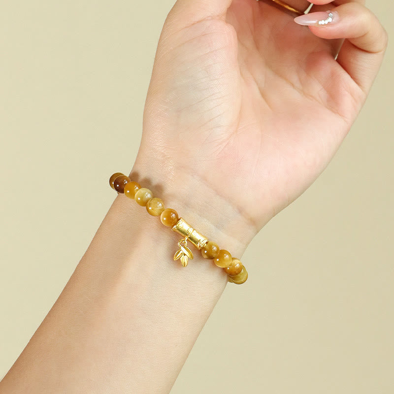 KarmaRipple's Tiger Eye Fu Character Bamboo Koi Fish Lotus Om Mani Padme Hum Protection Bracelet p8