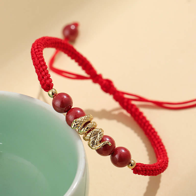 KarmaRipple's Cinnabar Handmade Year Of Snake String Protection Woven Bracelet p5