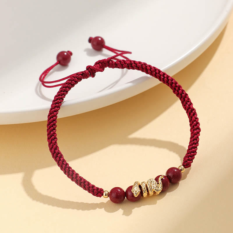 KarmaRipple's Cinnabar Handmade Year Of Snake String Protection Woven Bracelet p8