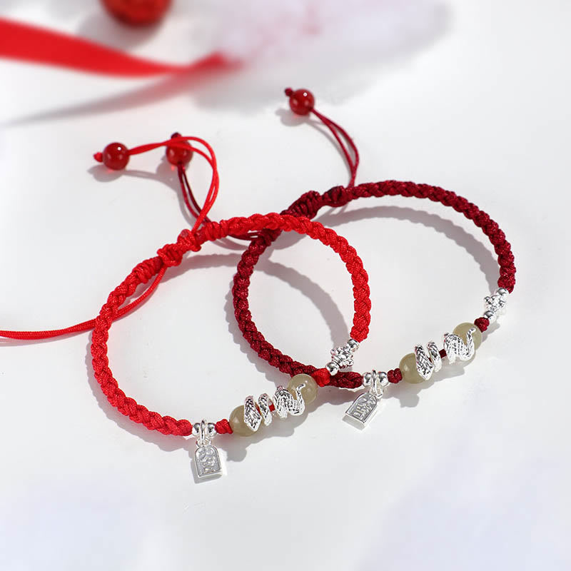 KarmaRipple's Hetian Jade Year of the Snake String Protection Woven Bracelet p4