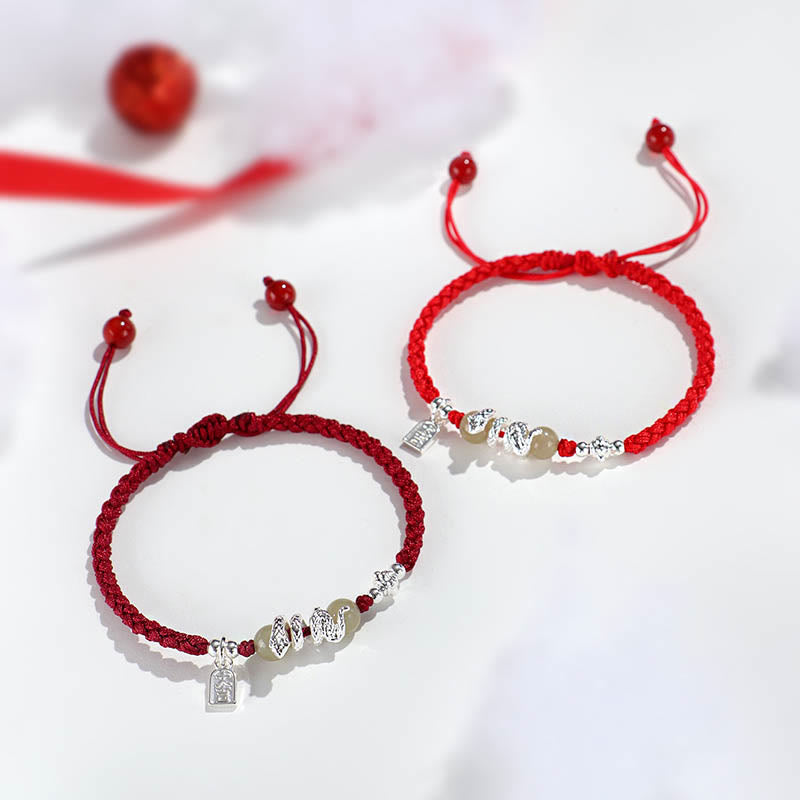 KarmaRipple's Hetian Jade Year of the Snake String Protection Woven Bracelet p10