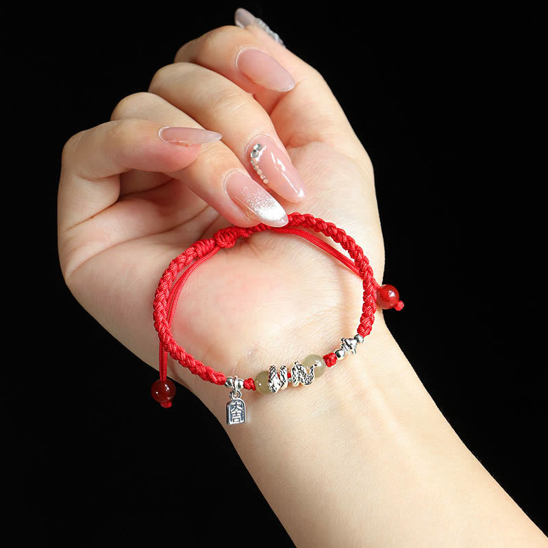 KarmaRipple's Hetian Jade Year of the Snake String Protection Woven Bracelet p9