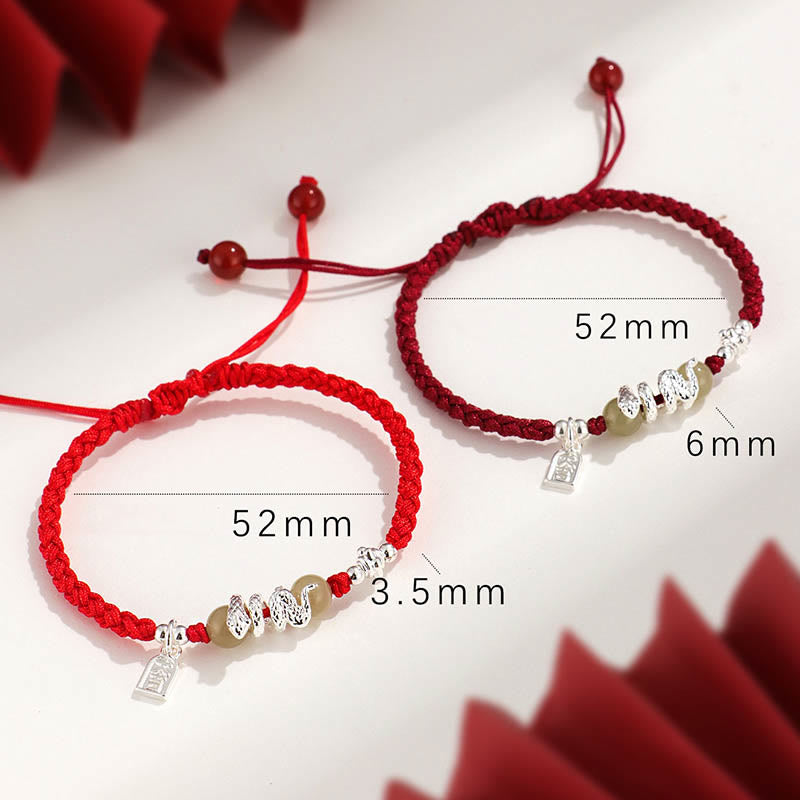 KarmaRipple's Hetian Jade Year of the Snake String Protection Woven Bracelet p11