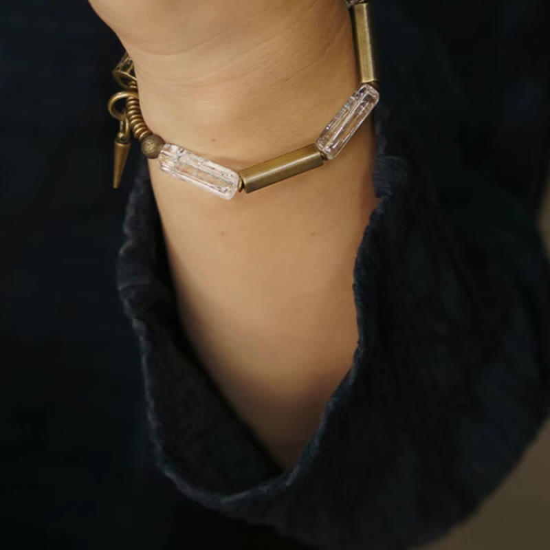 KarmaRipple's Bronze Square Ivory Gemstone Fortune Bracelet p5