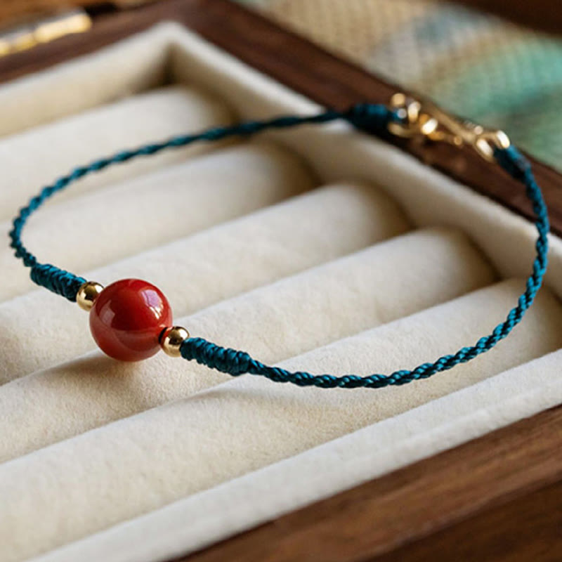 KarmaRipple's Handmade String Cinnabar Buckle Blessing Bracelet p2