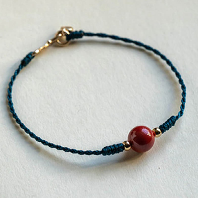 KarmaRipple's Handmade String Cinnabar Buckle Blessing Bracelet p3