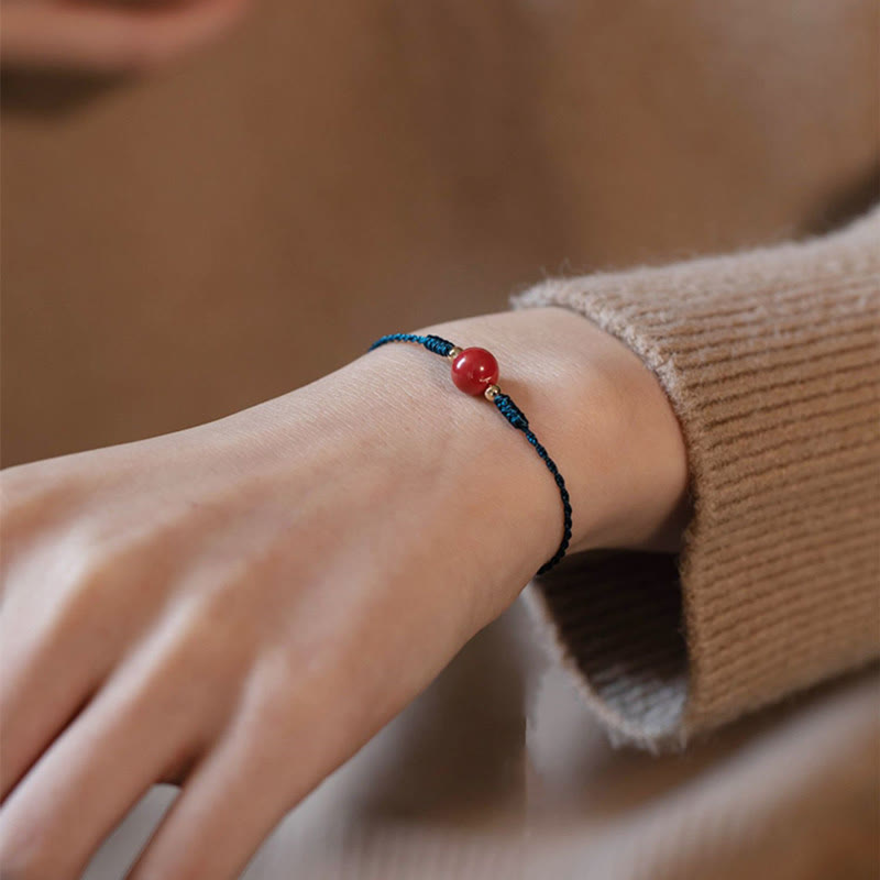KarmaRipple's Handmade String Cinnabar Buckle Blessing Bracelet p4