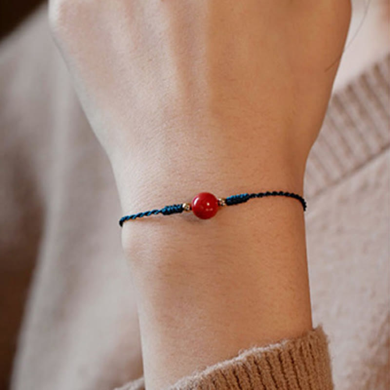 KarmaRipple's Handmade String Cinnabar Buckle Blessing Bracelet p7