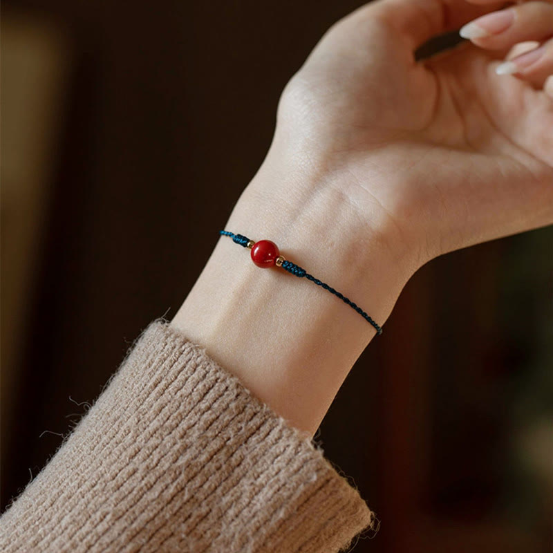 KarmaRipple's Handmade String Cinnabar Buckle Blessing Bracelet p5