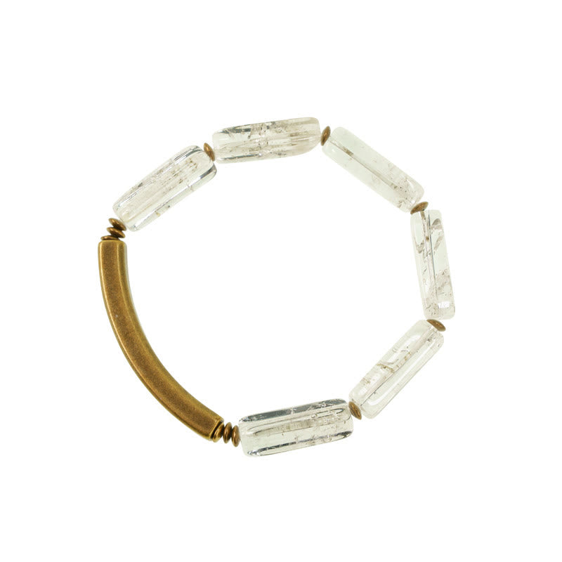 KarmaRipple's Square Ivory Gemstone Bronze Fortune Balancing Bracelet p3
