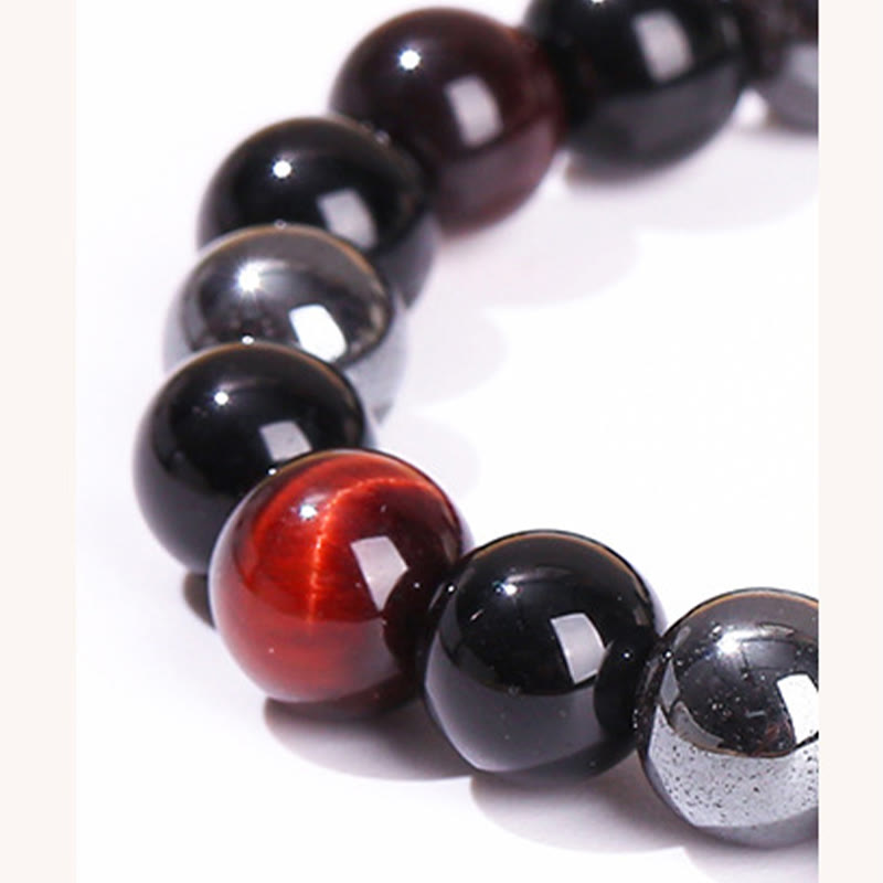 KarmaRipple's Authentic Tiger's Eye Obsidian Hematite Positive Powerful Bracelet p19