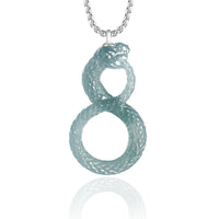 KarmaRipple's 925 Sterling Silver Authentic Jade Mamba Year Of The Snake Fortune Pendant Necklace